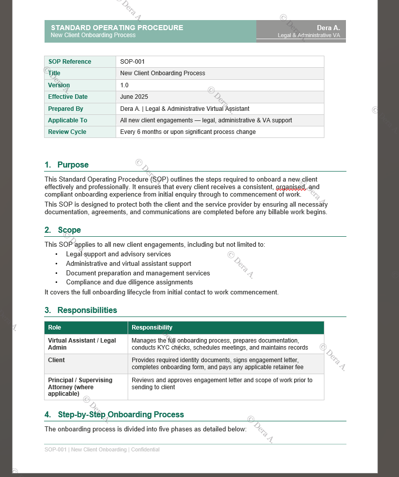 SOP — New Client Onboarding Process